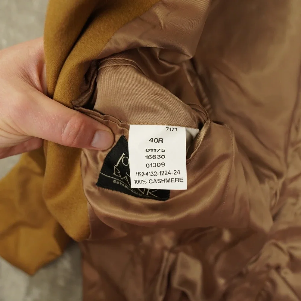 Jos. A. Bank Vintage 90s Cashmere Blazer Men's 40R Camel Brown Classic Old Money